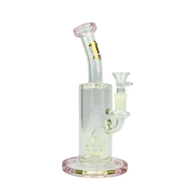 Bong de Vidro Abduzido Gold Line Pequeno Matrix Pink